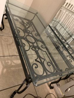 Vintage the Bombay company wrought iron coffee table and tv stand