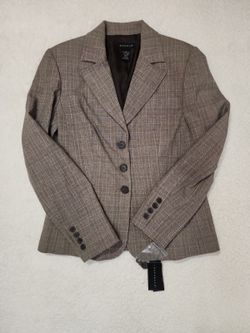 Rafaella Blazer Coat Womens Size 8  2Way Stretch Novelty Ticking RN95615  China