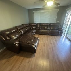 La Z Boy Big Power Leather Sofa Recliner 