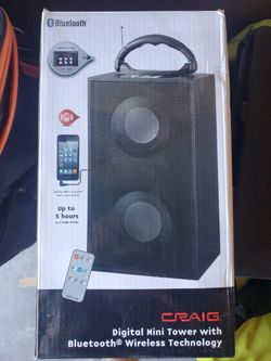 Craig Digital Mini Tower Speaker With Bluetooth Technology