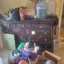 Queen Size Mattress, Bed Frame, and Dresser 