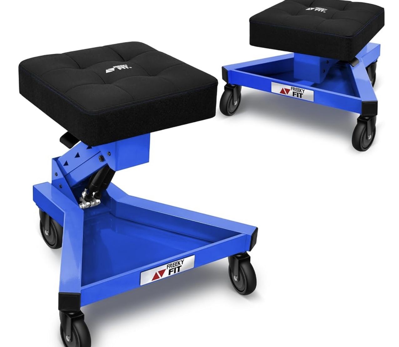 Shop Stool with Wheels, Hydraulic Adjustable Mechanic Creeper Stool on Wheels, Garage Work Rolling Stool Chair for Workshop, 400 LBS Capacity, 4 Inch 