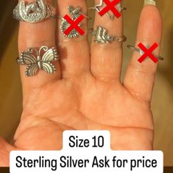 Sterling Silver Rings Size 10