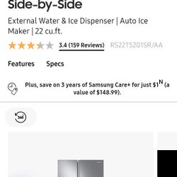 2023 Samsung Side By Side Used Refrigerator 