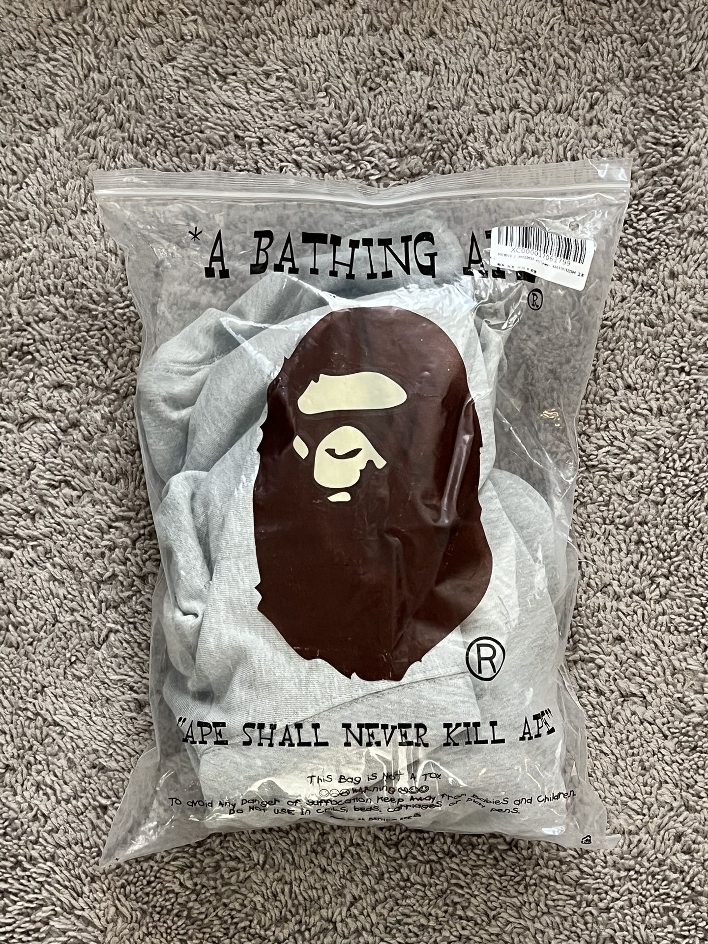 Grey Bape One Point Full Zip Hoodie