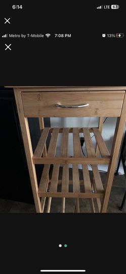 3 Shelf Storage With Drawer Wine Kitchen Cart On Wheels 14.5 front to back  16 side to side 33 height