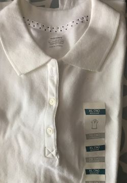 White girls uniform polo shirt. Size xl 14. New!