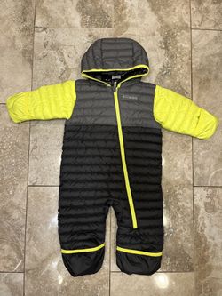 Boys Columbia Black Neon Green Reversible Snowsuit READ 12-18 months  pre owned 