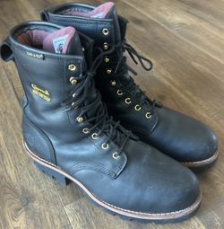 Chippewa #73050 Black Leather Insulated WP Steel Toe Logger Boot Size 11.5 WIDE