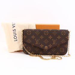 LOUIS VUITTON M81896 Pochette Felicie Monogram Brown Canvas Pouch  