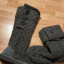 Ugg Grey Cardy Sweater Boots New Size 6