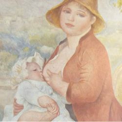 MOTHER AND CHILD 1886 Artist Pierre-Auguste Renoir Fine Art Print 1950’s Vintage Original Yugoslavia Printed Antique Collectible Impressionist Epheme