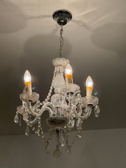 Crystal Glass 5-Arm Chandelier