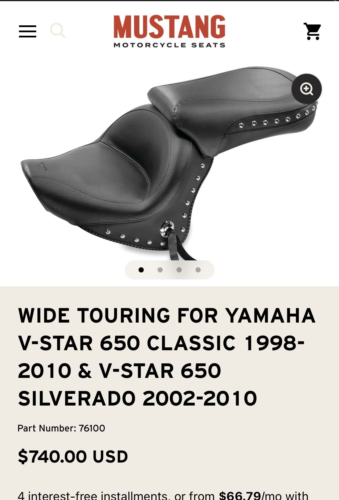 Wide Touring For Yahama Vstar 650 Mustang Motorcycle Seats Studded With Sissy Bar Pad