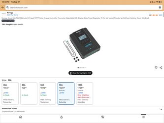 Renogy Rover 30A 12V/24V Auto DC Input MPPT Solar Charge Controller with additional Bluetooth module
