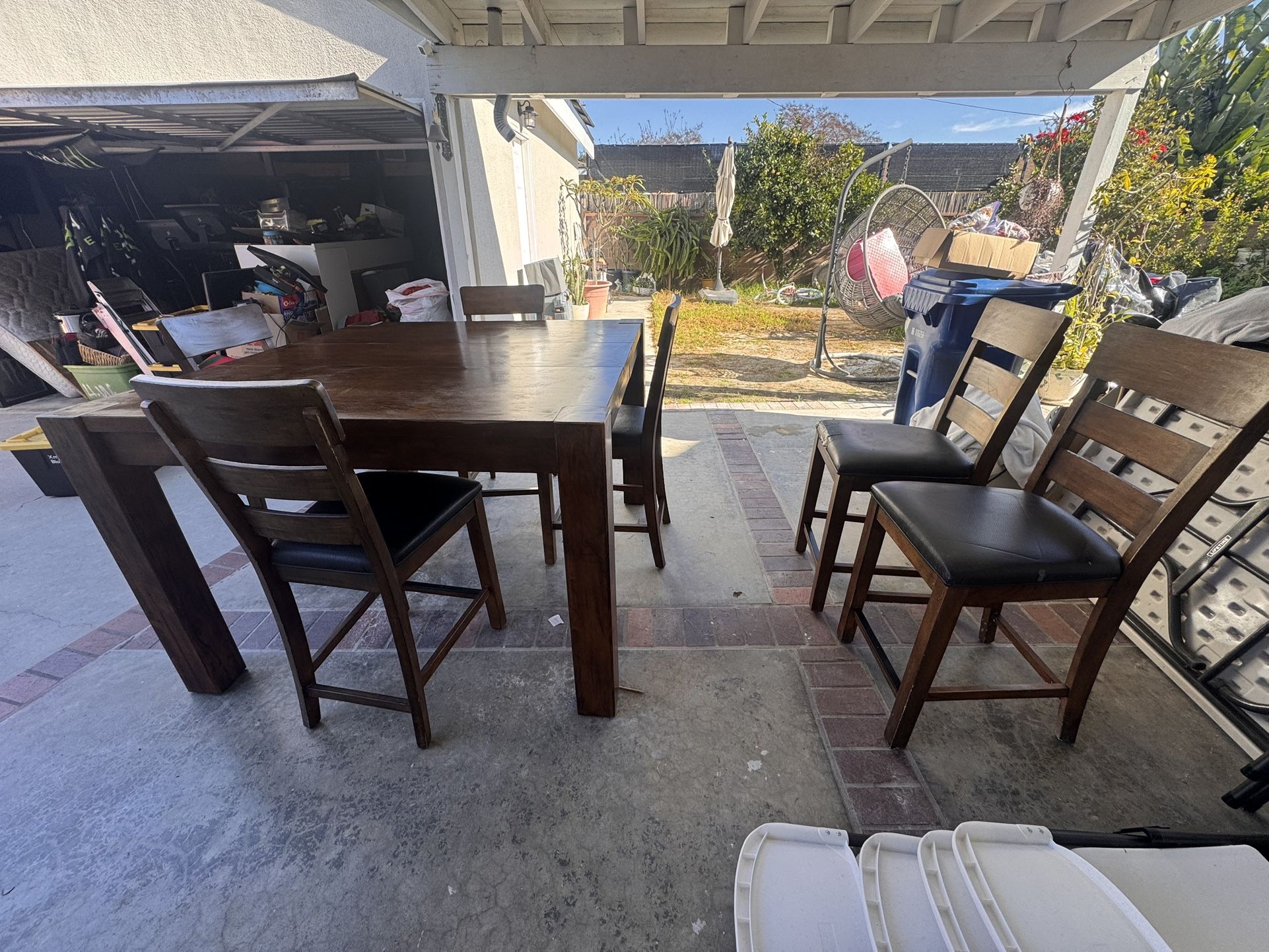 Costco Tall Dark Wood Dining Table 