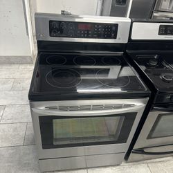 GE 30 Inch Electric Stove Five Elements Convection Oven Stainless Steel 