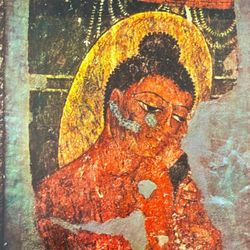 BUDDHA Original Antique Vintage Fine Art INDIA Print Poster Ajanta Caves Wall Painting 1950’s Italy Printed Collectible Ephemera HILLCREST
