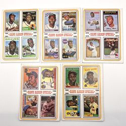 ⚡️⚡️Hank Aaron Special 1974 Topps  #2,3,4,5,6  - Lot Of 5 Milwaukee Atlanta Braves