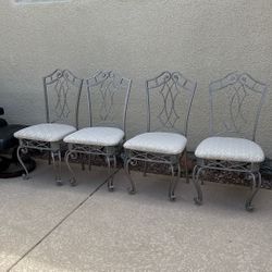 Set of 4 Metal Dining Chairs 