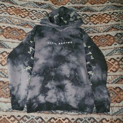Civil Regime (Black) Roses Hoodie In Black Noir Wash