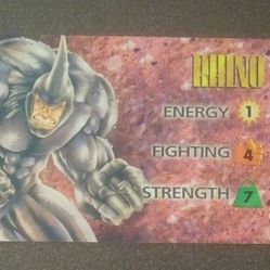 1995 Fleer Marvel Rhino Energy Fighting Strength OverPower Card Game Vintage Comics Collectible Character