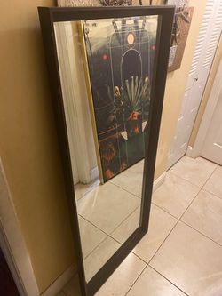 Large Modern Floor Mirror (60 3/4” x 36 3/4”) – Dark Brown/Black Frame - See My Other Items 😀