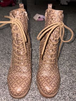 GUESS Monogram Ankle Boots – Size 10 (but fits as a 9-10)