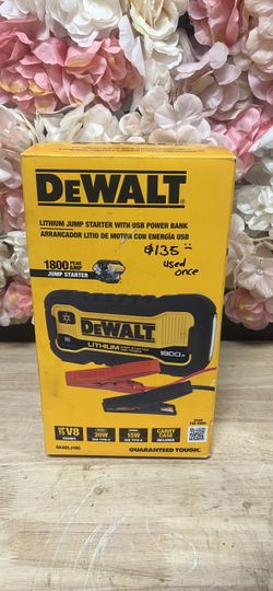 DEWALT 1800 Peak Amp Lithium Jump Starter with USB Power Bank and Carrying Case