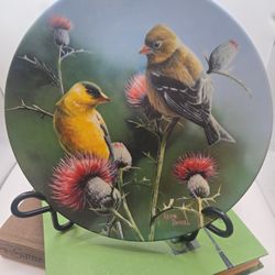 Vintage Goldfinch Bird Plate Wall Decor
