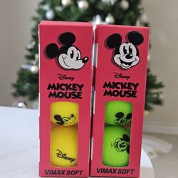Volvik Mickey Mouse Golf Ball Set - Hi-Vis Neon 