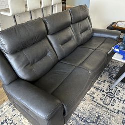 Sofa Automatic Recliner Black Microfiber/leather