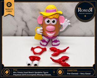 Mrs. Potato Head Beach Spudette Figure Playskool 2014 Incomplete Missing Glasses