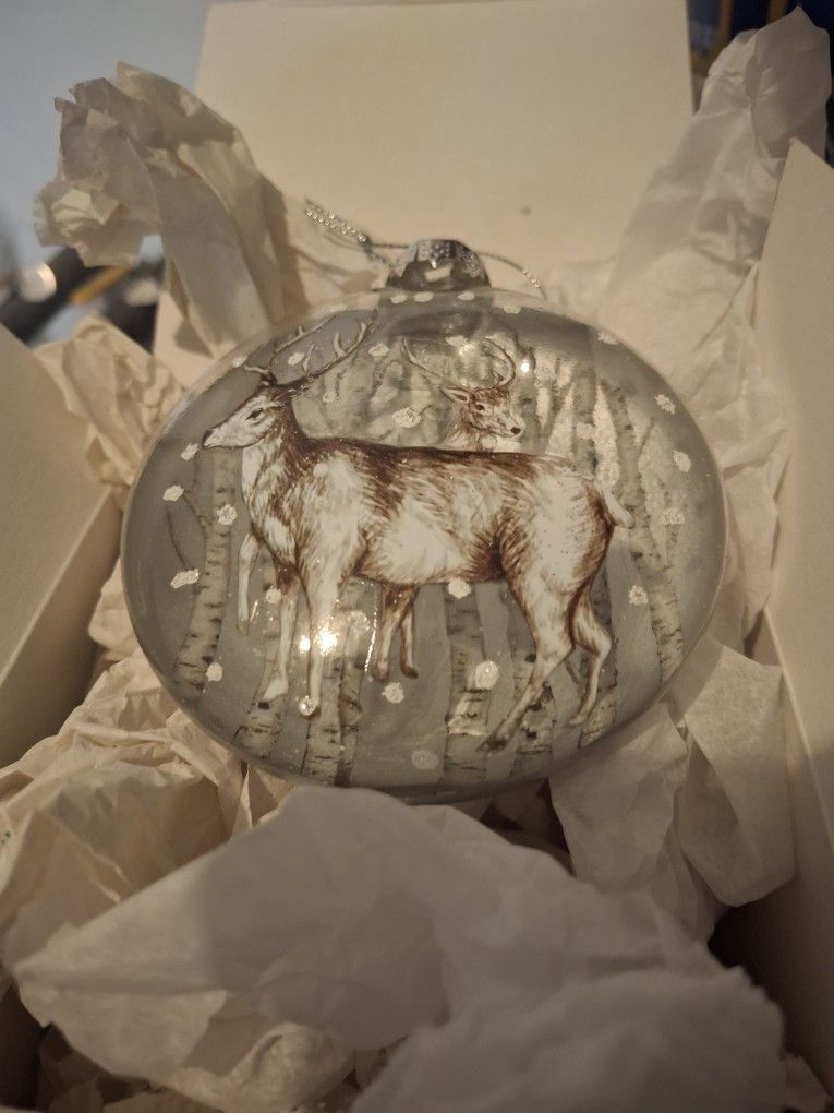 NEW- Crate and Barrel Christmas Ornament Deer