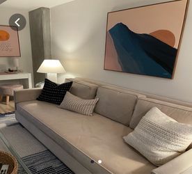 Beige Upholstered Sofa