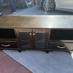 Dark brown TV stand media console