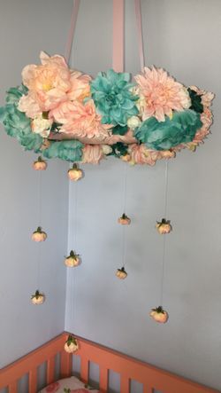 Custom made floral mobile for bedroom or nursery