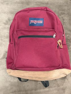 JanSport Backpack Red with Suede Bottom