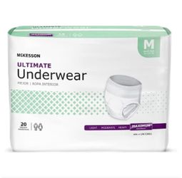 McKesson Ultimate Adult Incontinence Underwear, Medium, 20ct  Unisex Bladder Leak Protection, for Postpartum and Incontinence Amazon's Choice