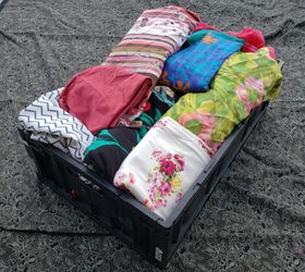 Crate Filled With Lot Of Assorted Fabric & Textile Remnants! Variety Of 24 Different Patterns/ Designs In Varying Lengths And Textures!