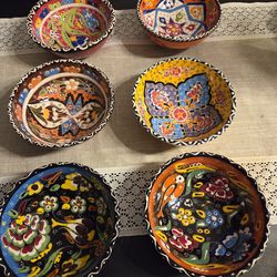 Hand-Painted Turkish Bowls- Set of 6