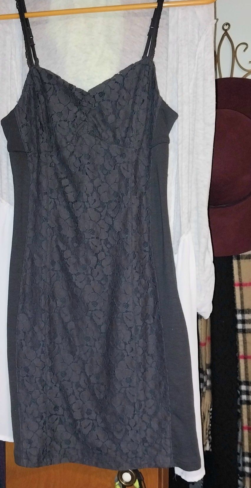 Dark Grey Lace Bodycon Dress