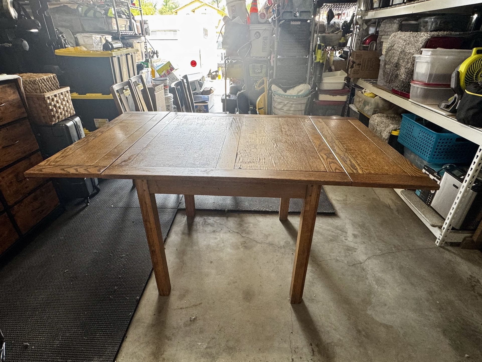 Antique Draw Leaf Kitchen Table with Four Chairs
