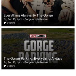 John Summit and Dom Dolla Everything Always Tickets And Parking Pass- The Gorge 9/13