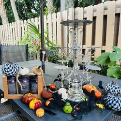 Halloween Cupcake Holder And Rae Dunn Battery Candles Jars