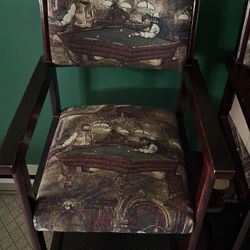 4 Upholstered Billiards Chairs 