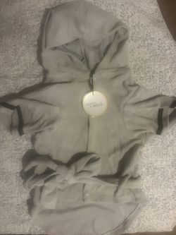 Coco + Rebel Bathrobe For Dog Sz Large Grey Hooded