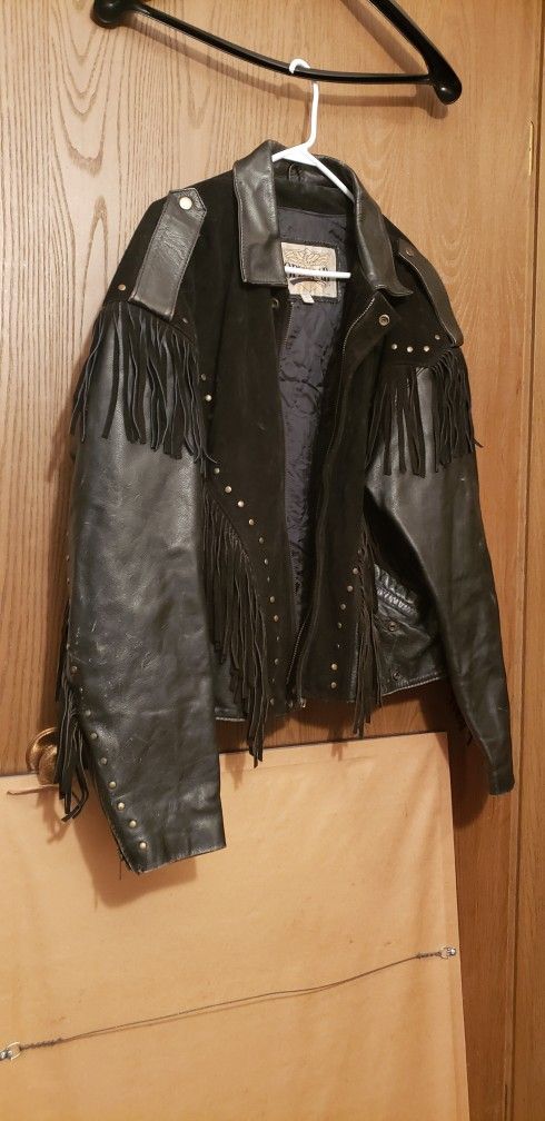 Open Road Leather Fringe Biker Jacket