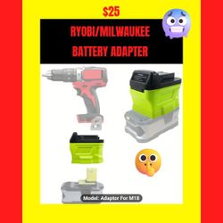 🐦‍🔥 ADAPTER TO USE RYOBI BATTERIES ON MILWAUKEE TOOLS 