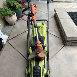 Ryobi Electric Lawnmower and Grass Trimmer 